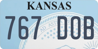 KS license plate 767DOB