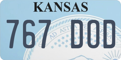 KS license plate 767DOD