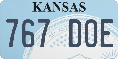 KS license plate 767DOE