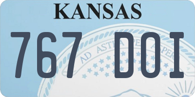 KS license plate 767DOI