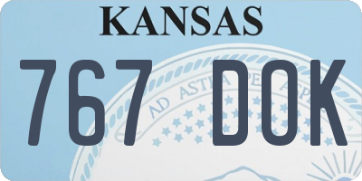 KS license plate 767DOK