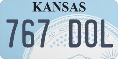 KS license plate 767DOL