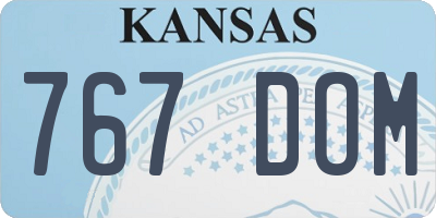 KS license plate 767DOM