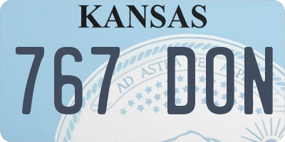 KS license plate 767DON