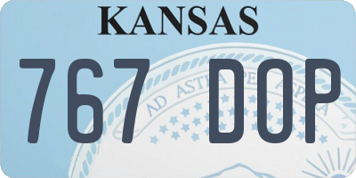 KS license plate 767DOP