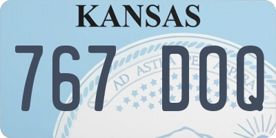 KS license plate 767DOQ
