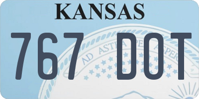 KS license plate 767DOT