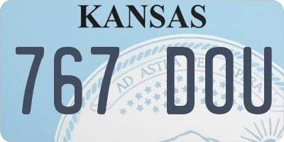 KS license plate 767DOU