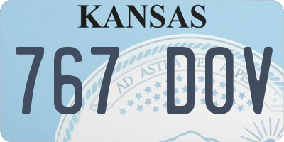 KS license plate 767DOV
