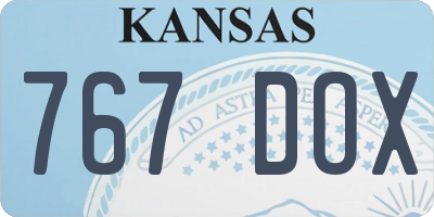 KS license plate 767DOX
