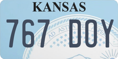 KS license plate 767DOY