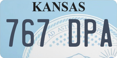 KS license plate 767DPA