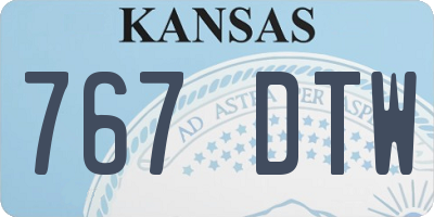 KS license plate 767DTW