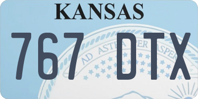 KS license plate 767DTX