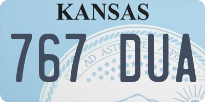 KS license plate 767DUA