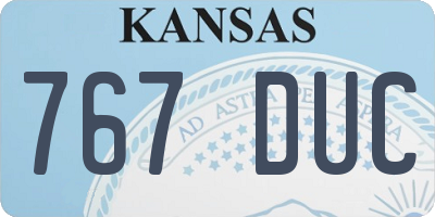 KS license plate 767DUC
