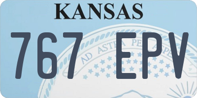 KS license plate 767EPV