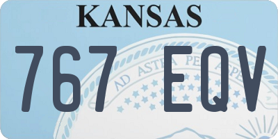 KS license plate 767EQV