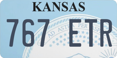 KS license plate 767ETR