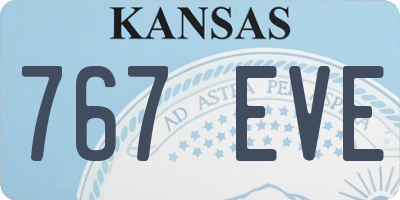 KS license plate 767EVE