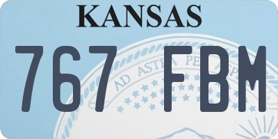 KS license plate 767FBM