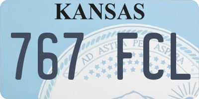 KS license plate 767FCL