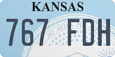 KS license plate 767FDH