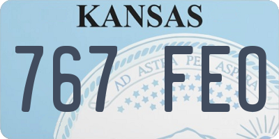 KS license plate 767FEO