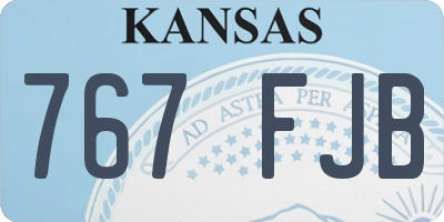 KS license plate 767FJB