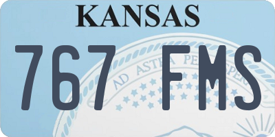 KS license plate 767FMS