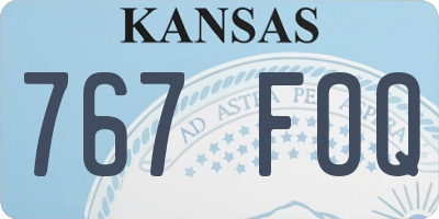 KS license plate 767FOQ