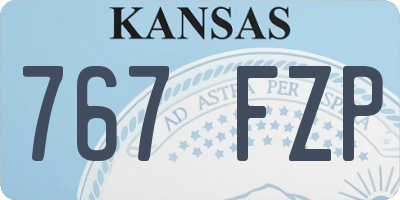 KS license plate 767FZP