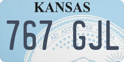 KS license plate 767GJL