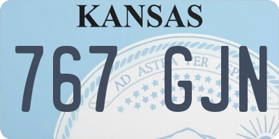 KS license plate 767GJN