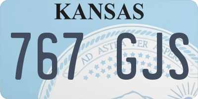 KS license plate 767GJS