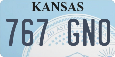 KS license plate 767GNO
