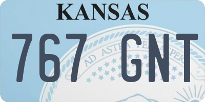 KS license plate 767GNT