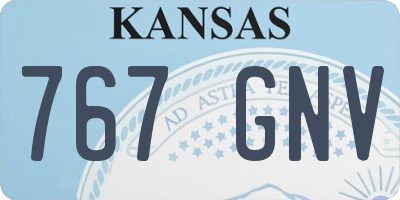 KS license plate 767GNV