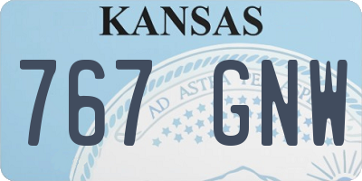 KS license plate 767GNW