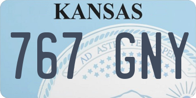 KS license plate 767GNY