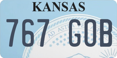 KS license plate 767GOB