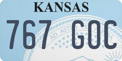 KS license plate 767GOC
