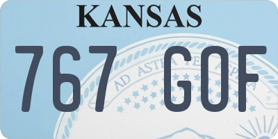 KS license plate 767GOF