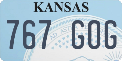 KS license plate 767GOG