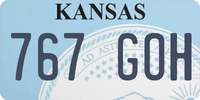 KS license plate 767GOH