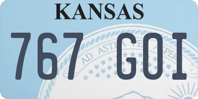KS license plate 767GOI
