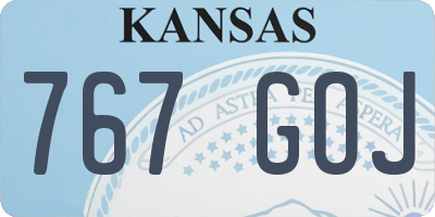 KS license plate 767GOJ