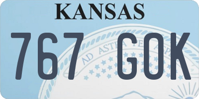 KS license plate 767GOK