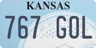 KS license plate 767GOL