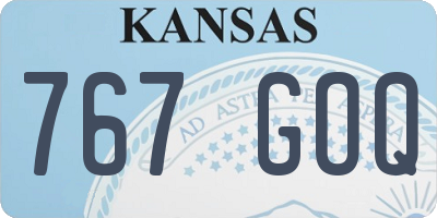 KS license plate 767GOQ